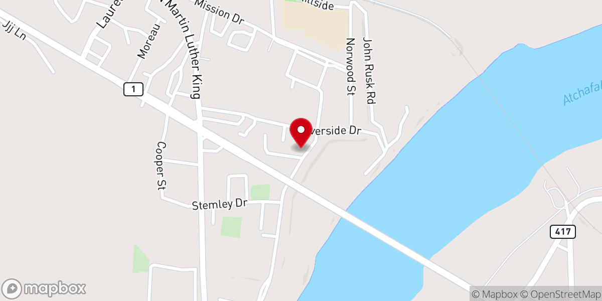 Map showing location of Simmesport United Methodist Church