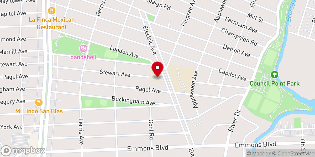 Map showing location of Cavalry Evangelical Lutheran Church