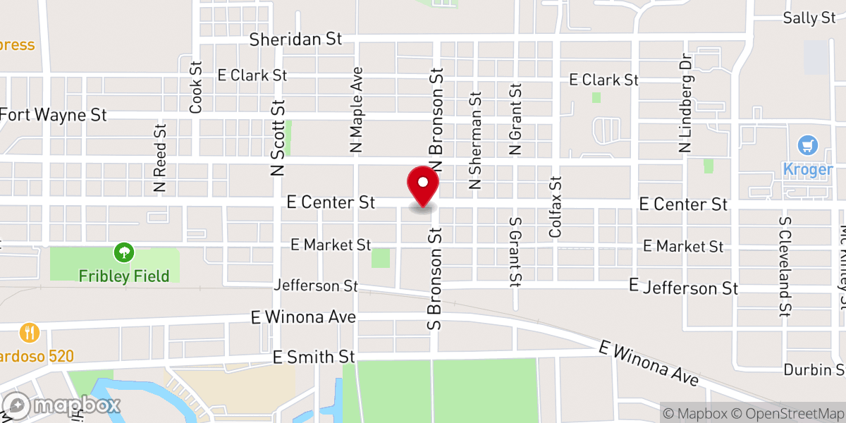 Map showing location of First Brethren Church