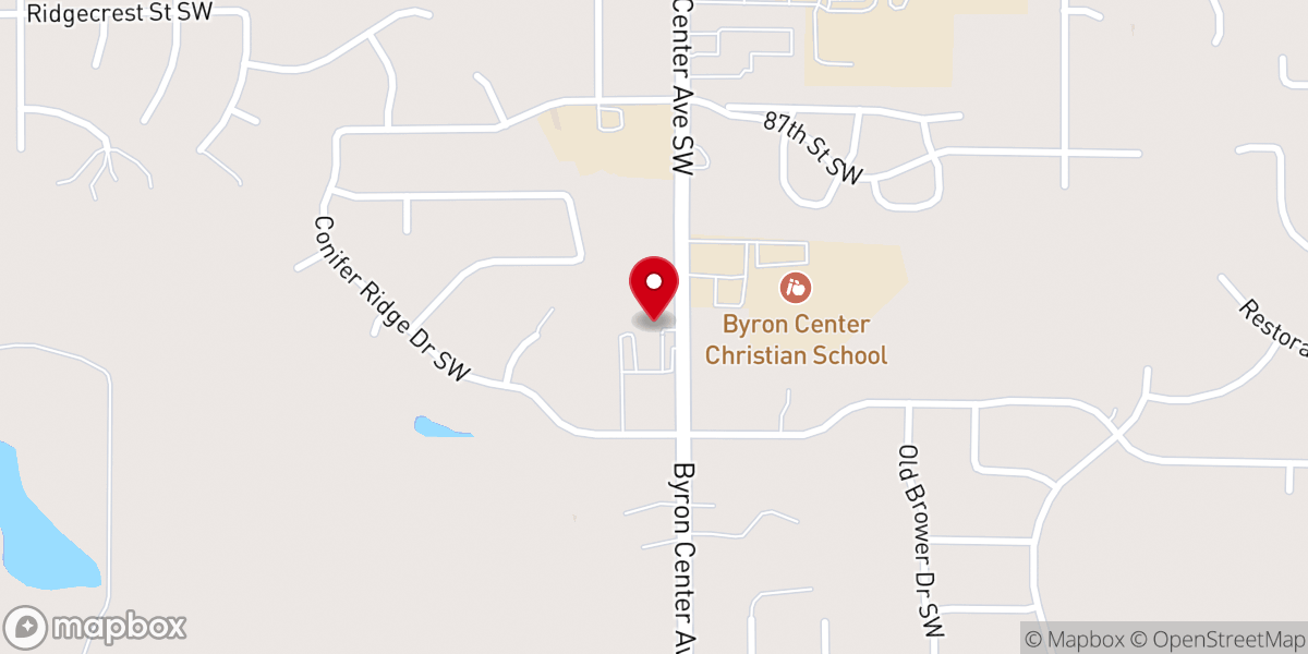 Map showing location of Byron Center Bible Church