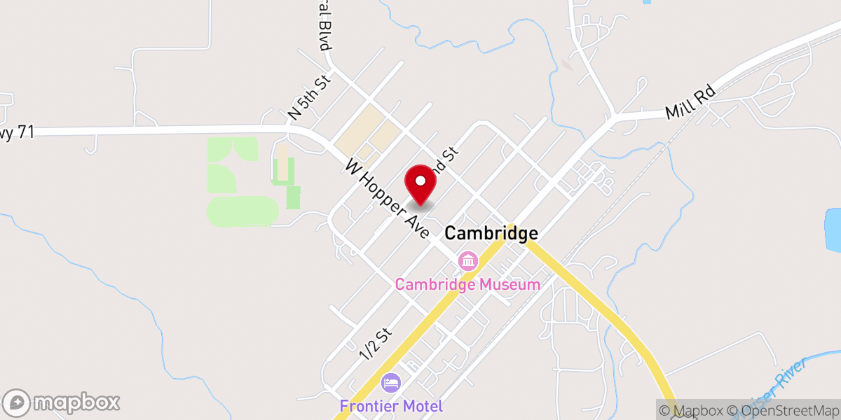 Map showing location of First Baptist Church of Cambridge
