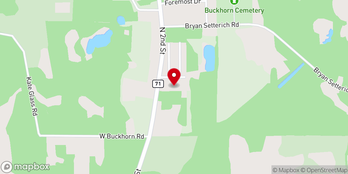 Map showing location of St John the Baptist Episcopal Church