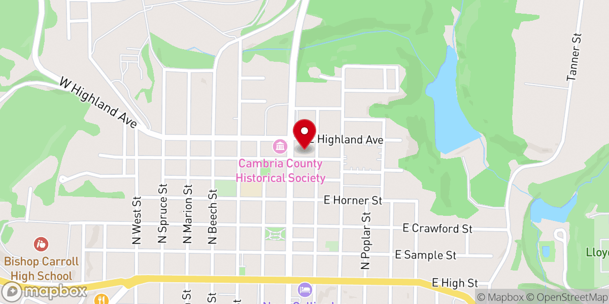 Map showing location of Ebensburg Methodist Church