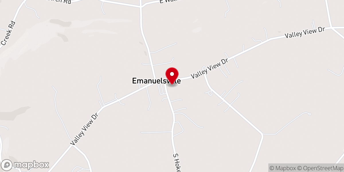 Map showing location of Emmanuel Lutheran Church