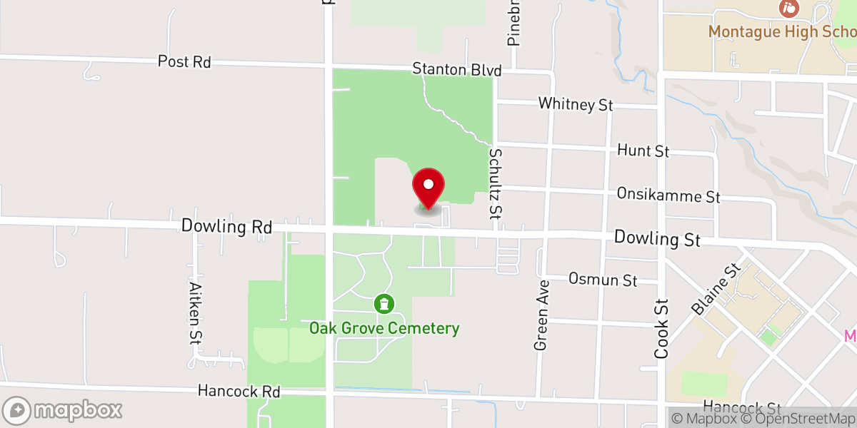 Map showing location of White Lake Baptist Church