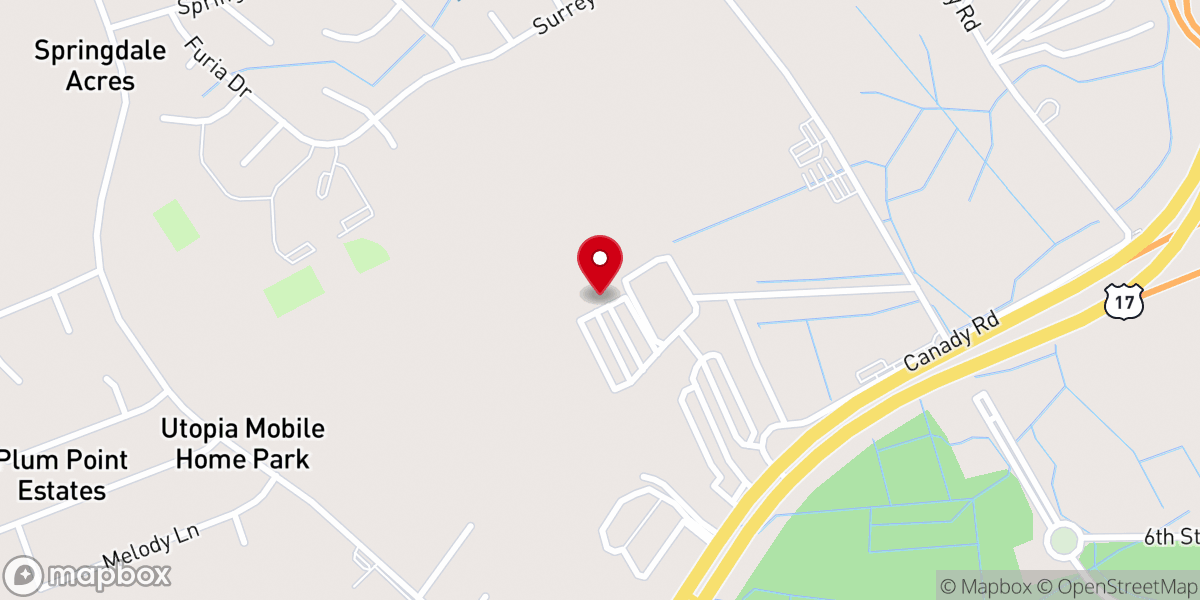 Map showing location of Victory Baptist Church