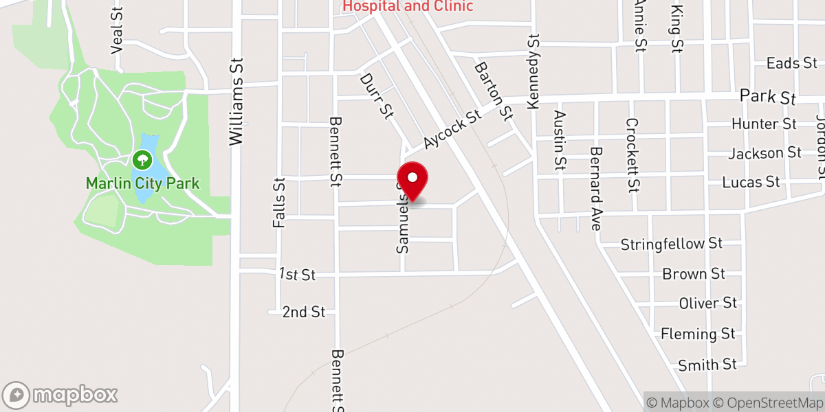 Map showing location of Davis Chapel United Methodist Church