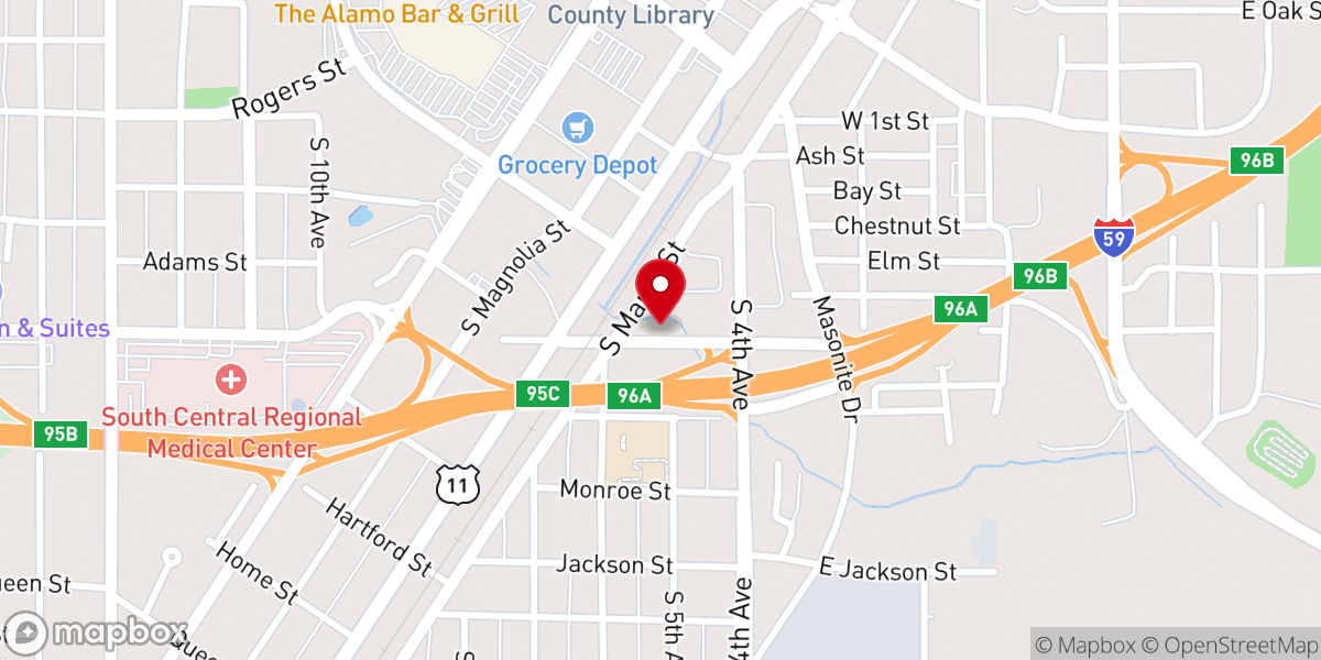 Map showing location of St Paul United Methodist Church