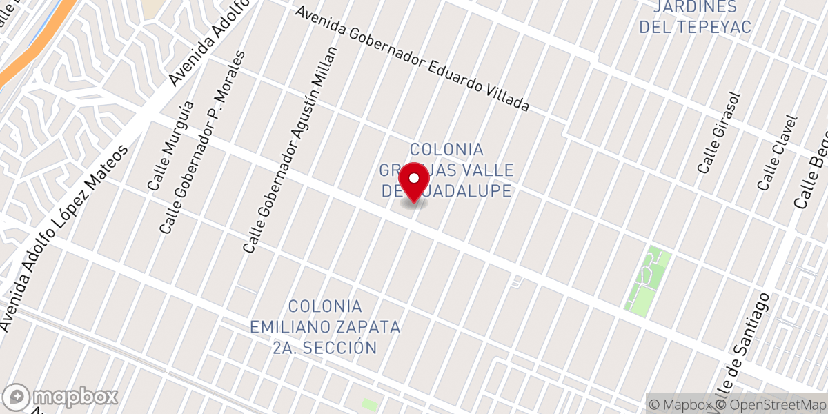 Map showing location of Parroquia de Nuestra Señora de Guadalupe