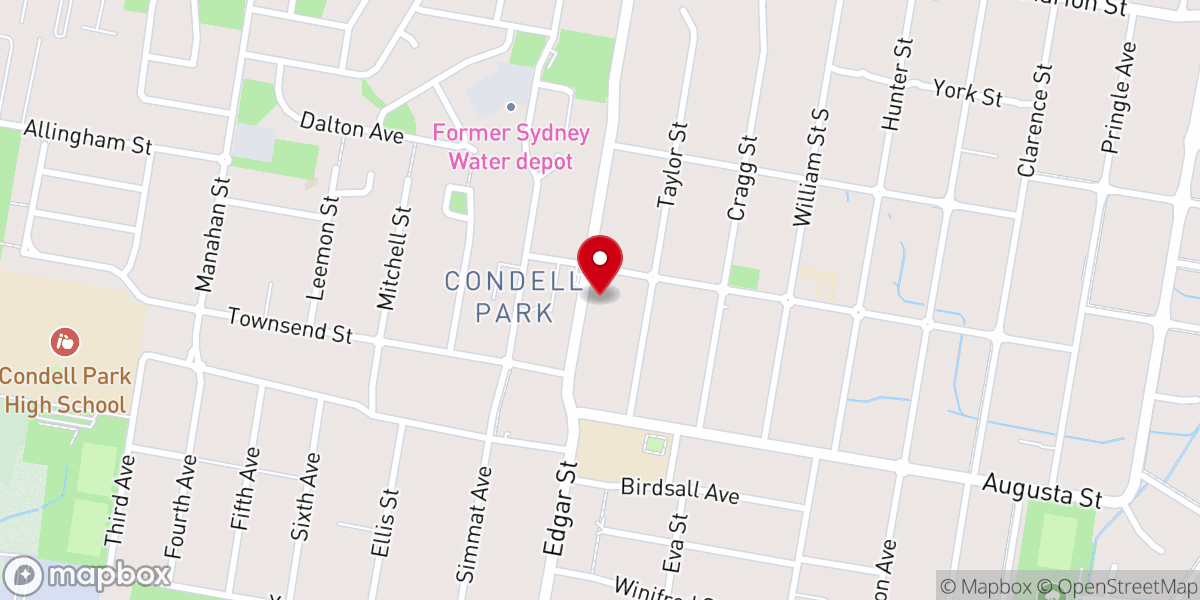 Map showing location of Condell Park Anglican Church