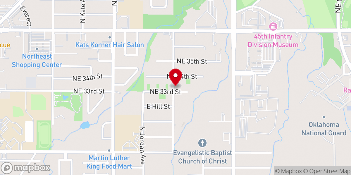 Map showing location of Revival Temple PCJC