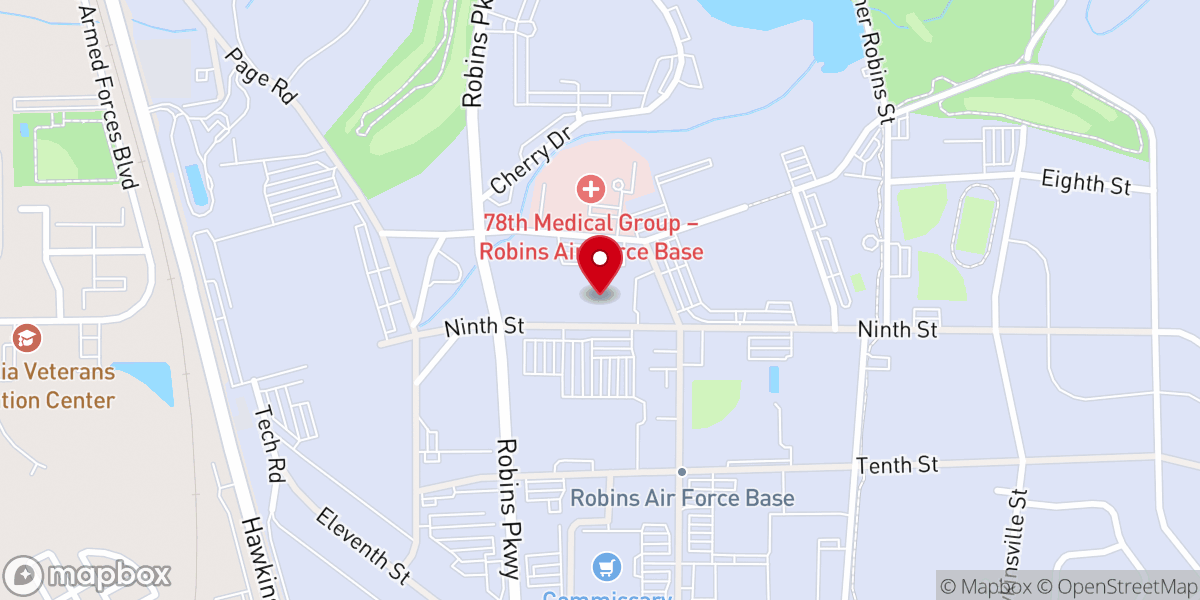 Map showing location of Our Lady of the Skies Catholic Church