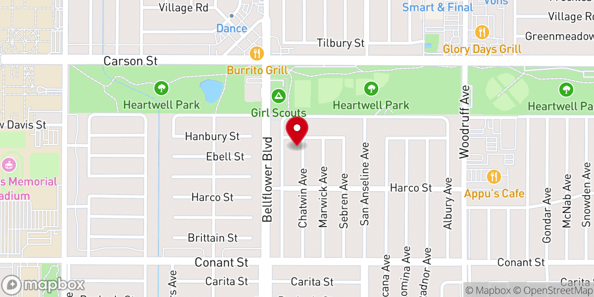 Map showing location of Gratitude Lodge-Drug & Alcohol Addiction Rehab Center Long Beach, CA