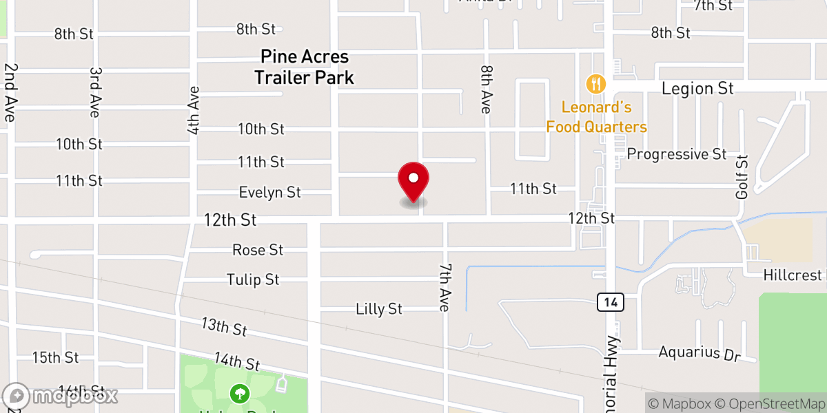 Map showing location of New Covenant Faith Baptist Church
