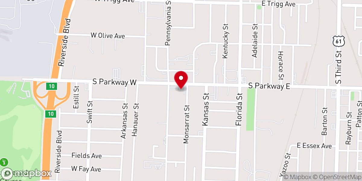 Map showing location of Bloomfield Full Gospel Baptist Church