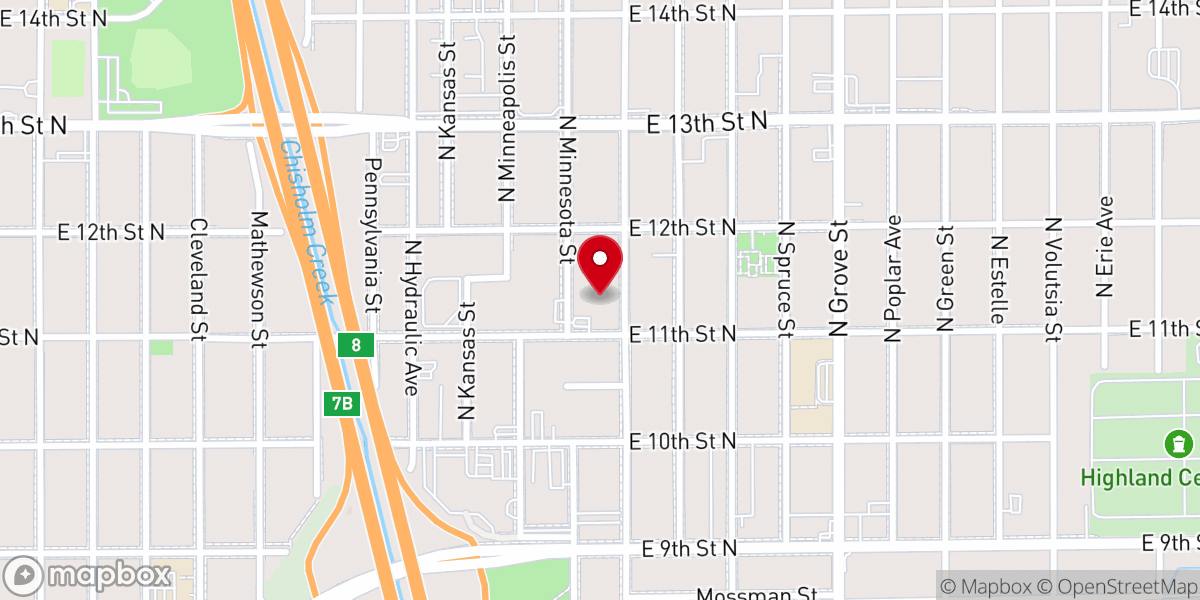 Map showing location of First Presbyterian Wichita Foundation Inc