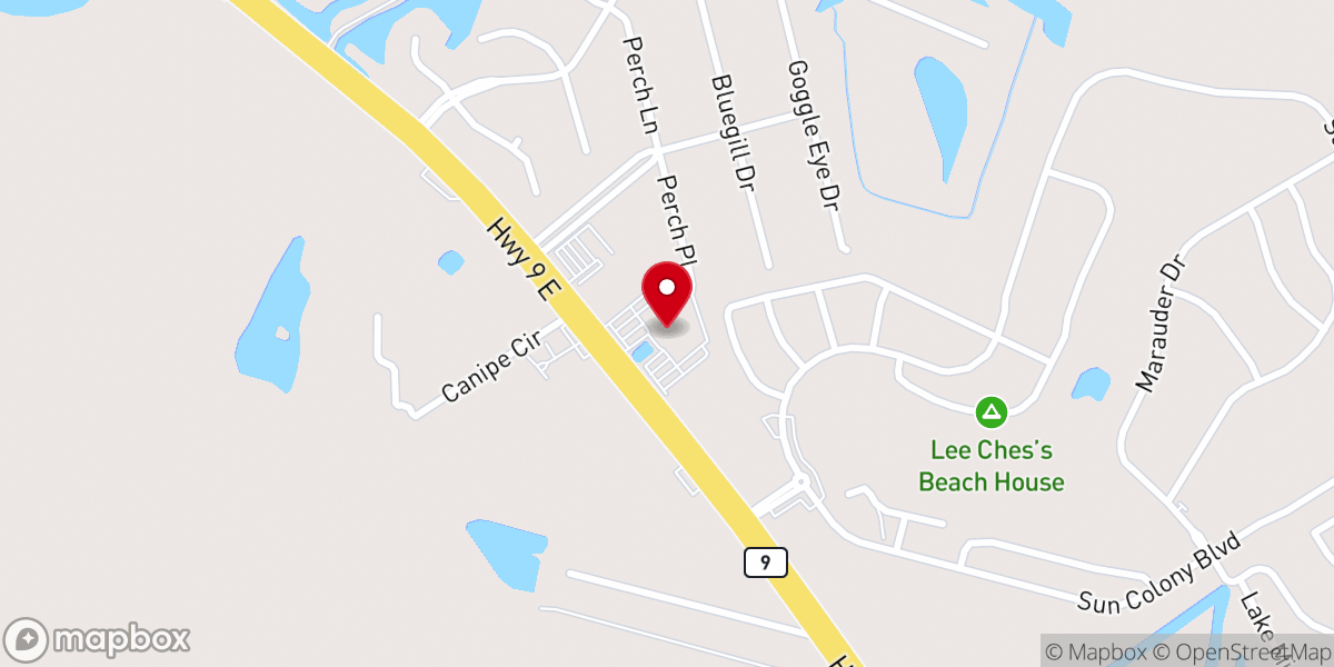 Map showing location of Living Water Baptist Church