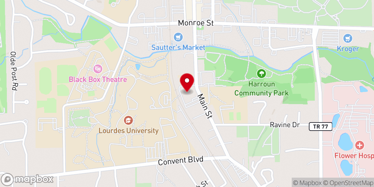 Map showing location of St. Joseph Catholic Church