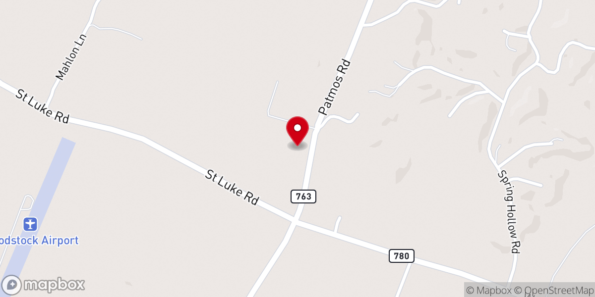 Map showing location of Shenandoah Community Fellowship