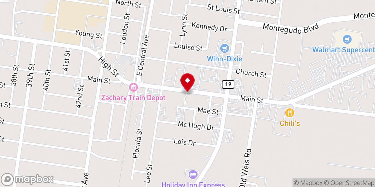 Map showing location of St. John the Baptist Catholic Church