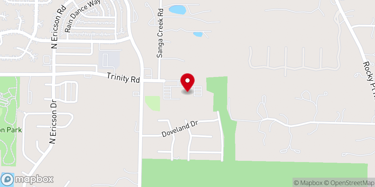 Map showing location of Trinity Baptist Church