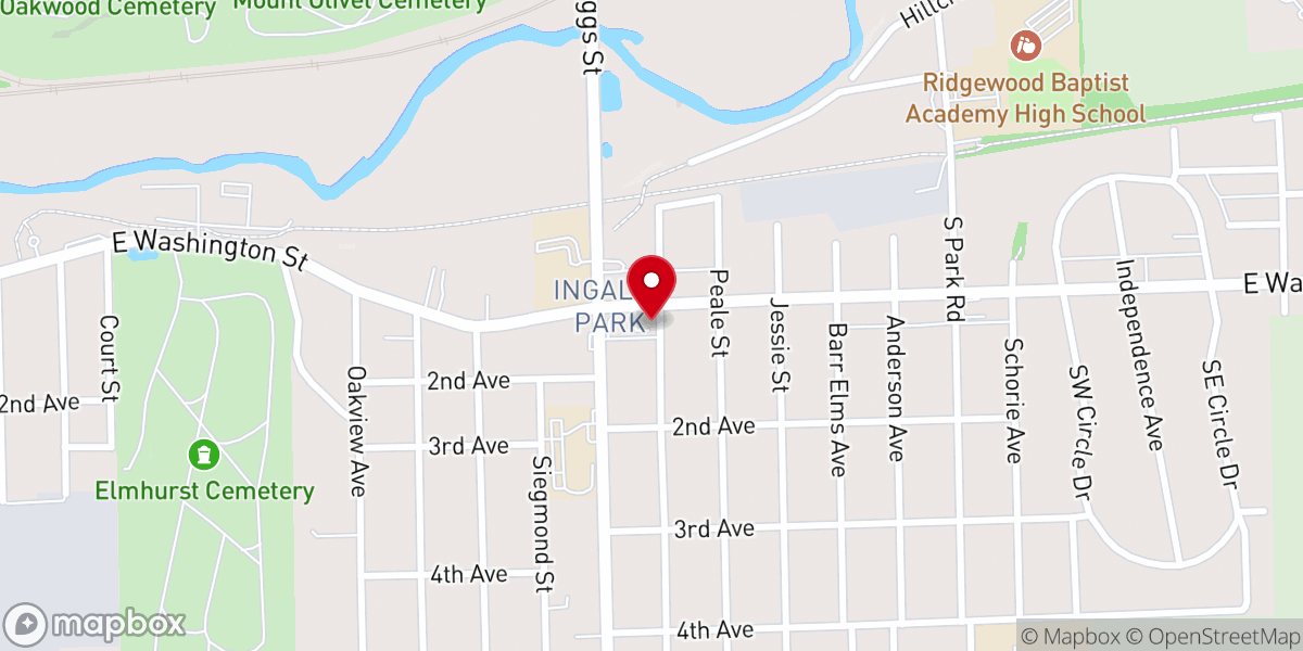 Map showing location of Ingalls Park United Methodist Church