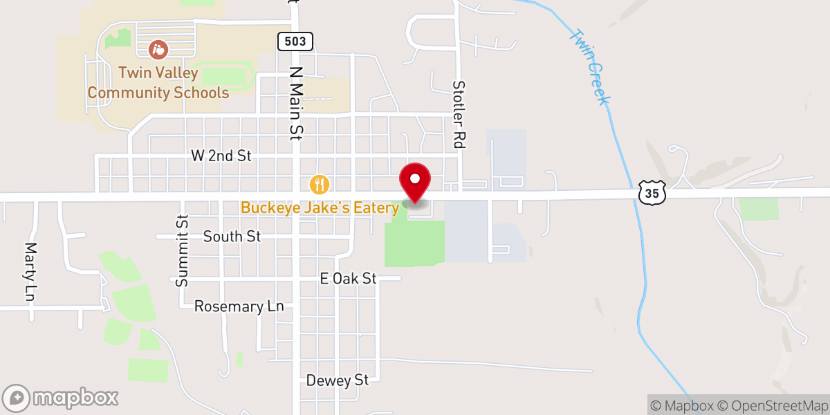 Map showing location of Salem Evangelical Lutheran Church