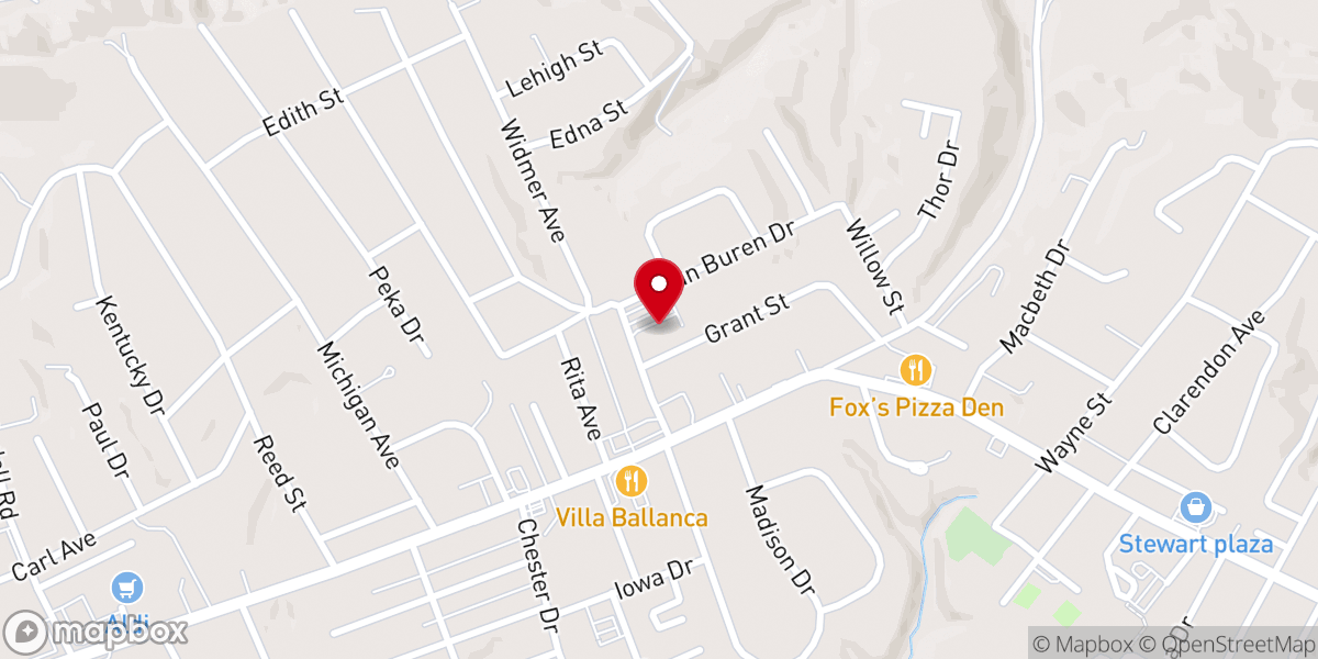 Map showing location of Grace Community Presbyterian