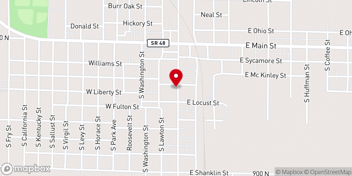 Map showing location of Jasonville United Methodist