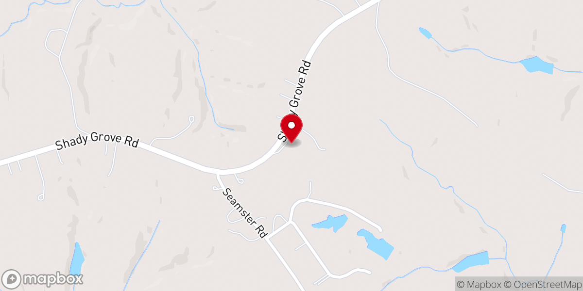 Map showing location of Shady Grove United Methodist Church