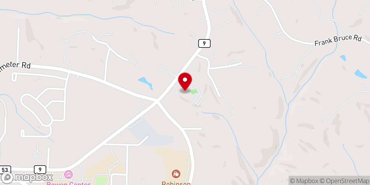 Map showing location of First Baptist Church Dawsonville