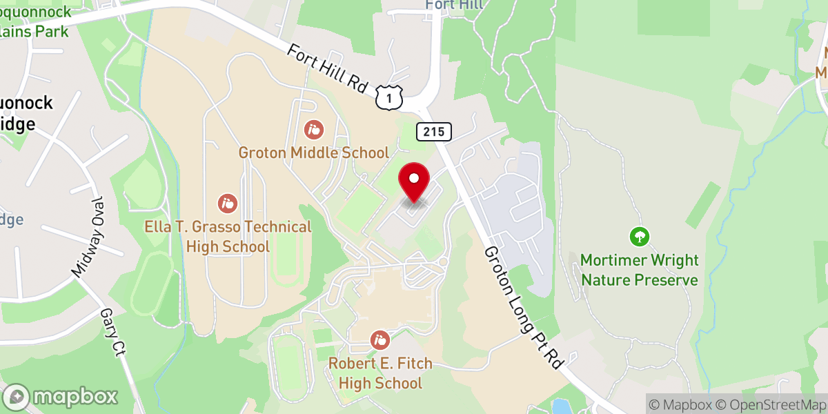 Map showing location of Sacred Heart Catholic Church and School