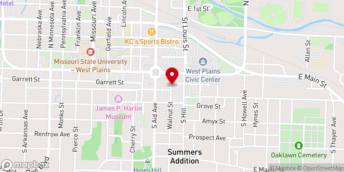 Map showing location of First Baptist Church Food Pantry - Food Distribution Center