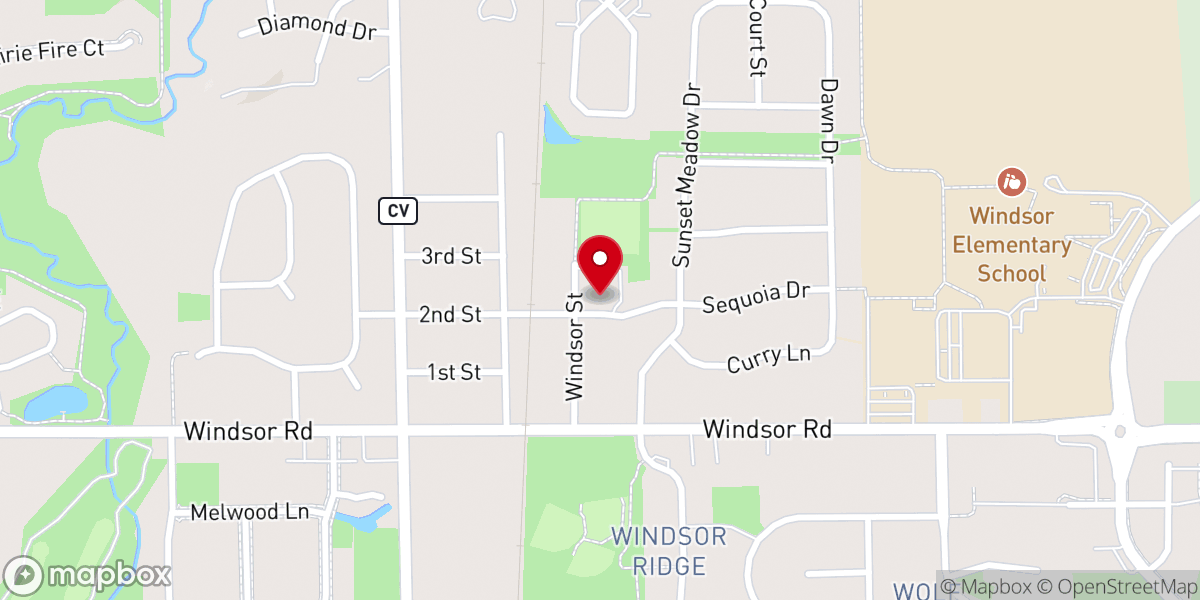 Map showing location of Windsor United Church of Christ