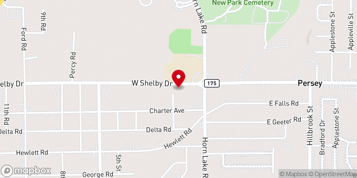 Map showing location of New Highway Church of God In Christ