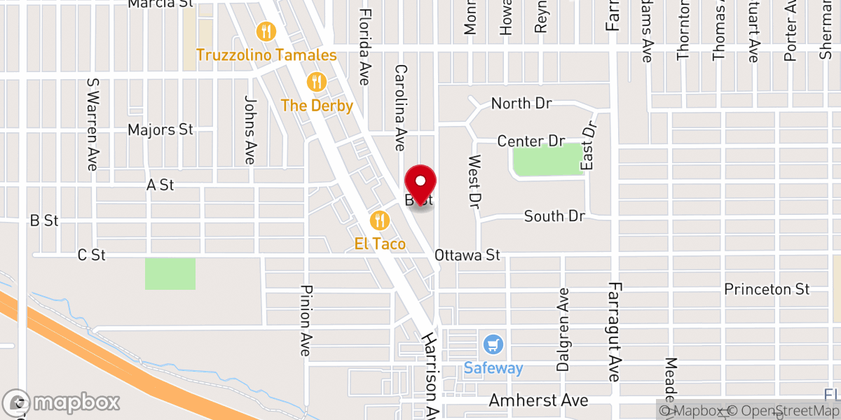 Map showing location of Fellowship Baptist Church