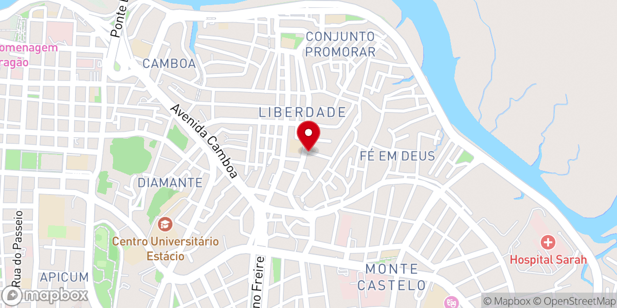 Map showing location of Igreja Batista Liberdade
