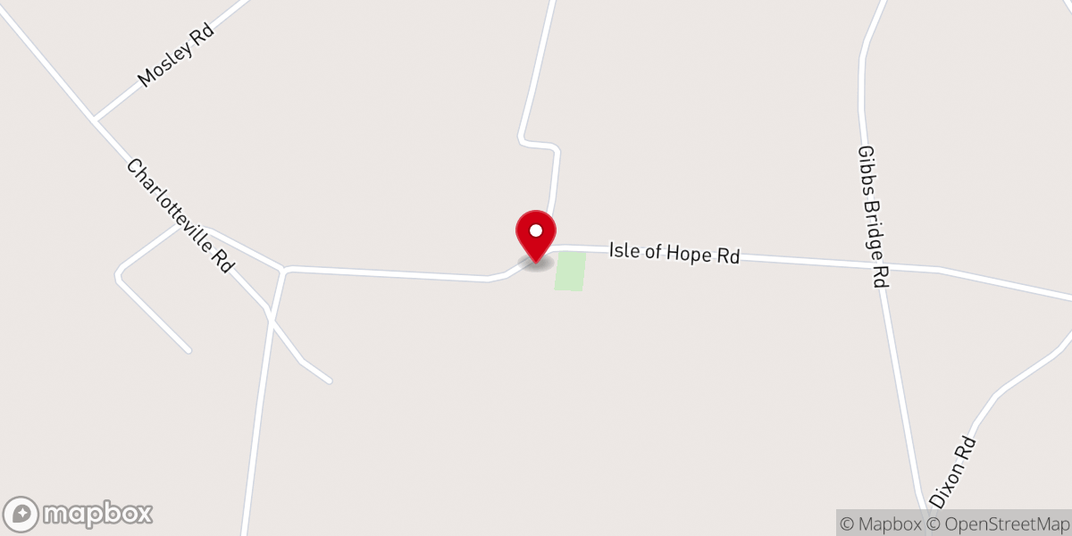 Map showing location of Isle of Hope Church