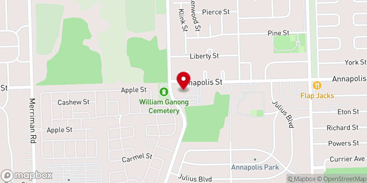 Map showing location of Burning Bush Church of God in Christ