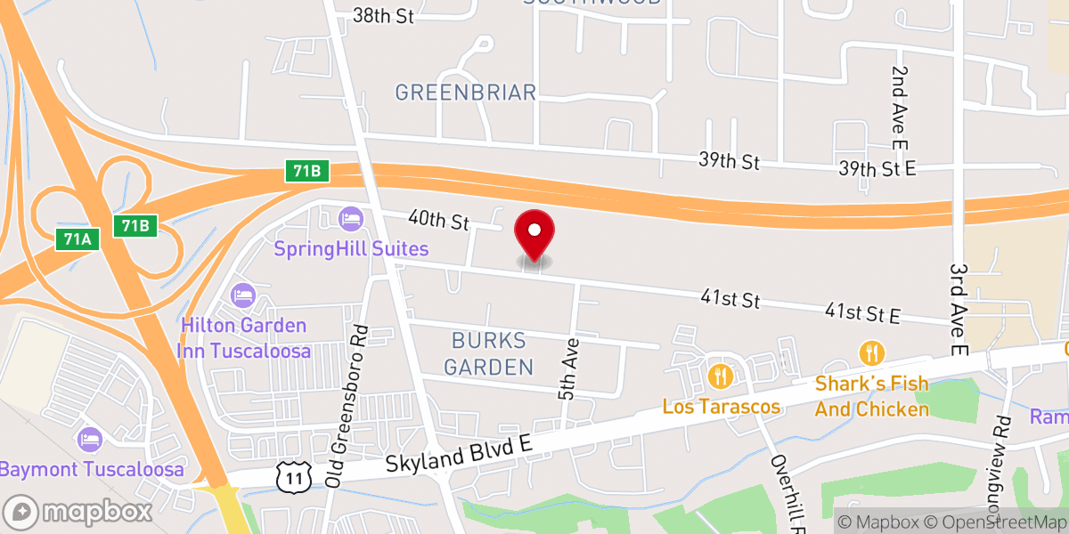 Map showing location of Oasis Baptist Church