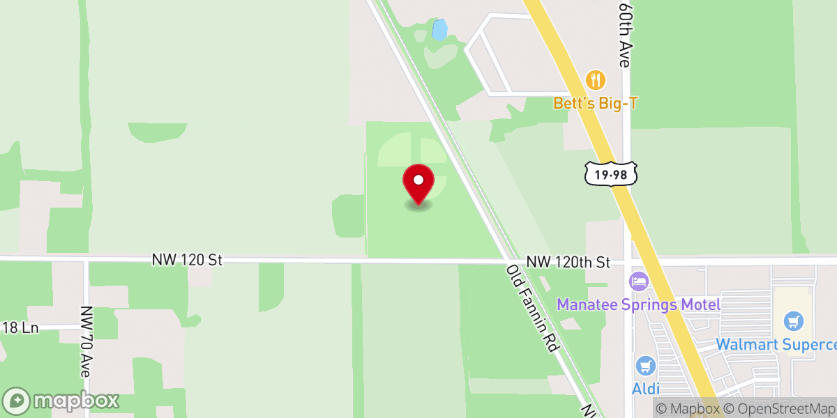 Map showing location of Charles Strickland Recreational Park