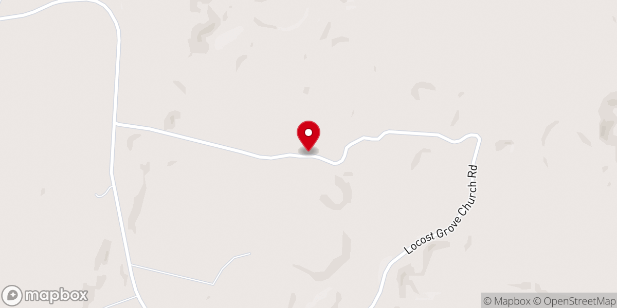 Map showing location of Locust Grove Church