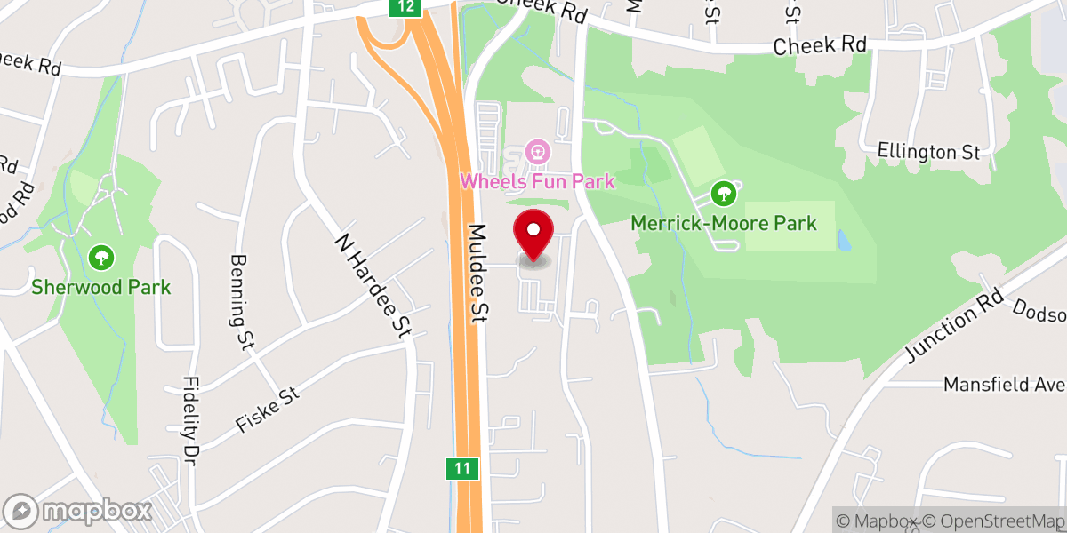 Map showing location of Fellowship Baptist Church