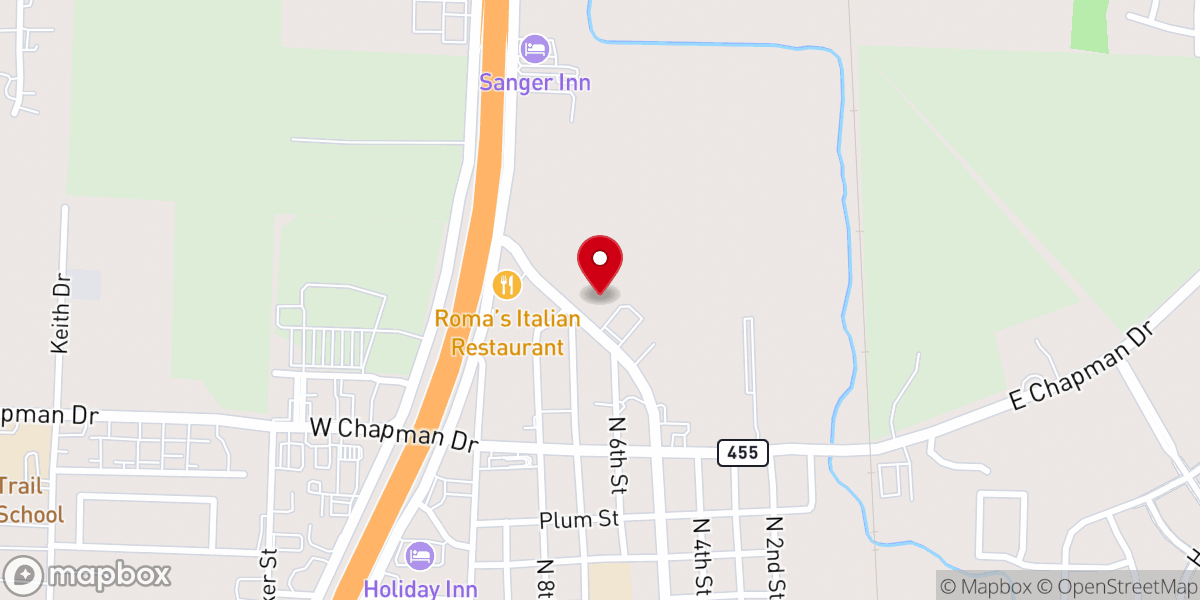 Map showing location of Grace Bible Church