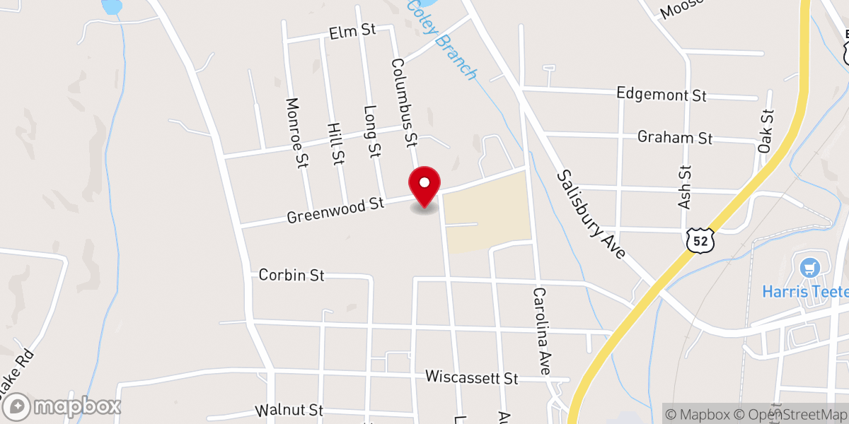 Map showing location of Mt Olive Baptist Church