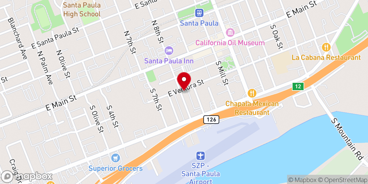 Map showing location of Bridge Church / Iglesia Puente de Vida