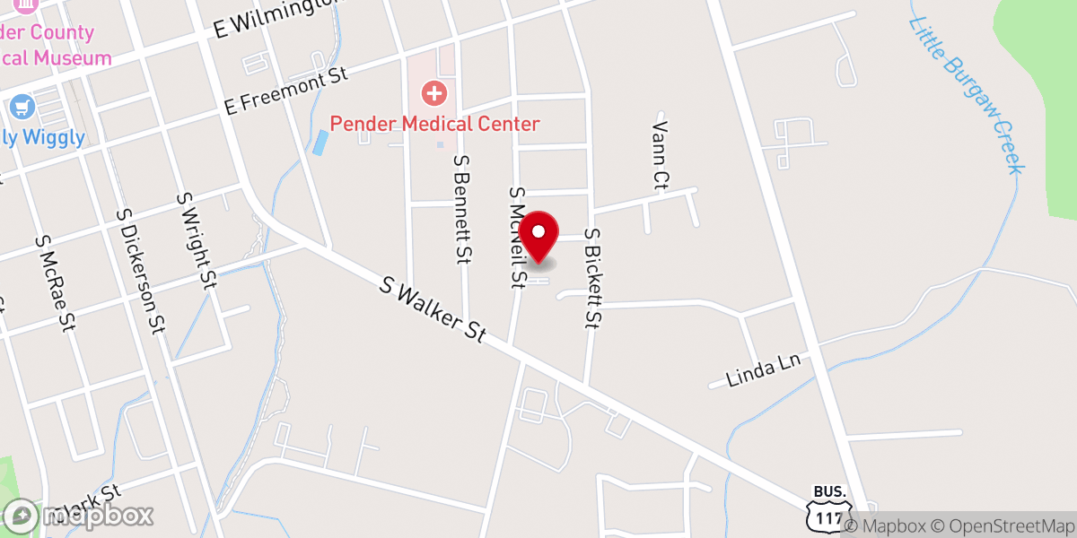 Map showing location of St Mary's Episcopal Church