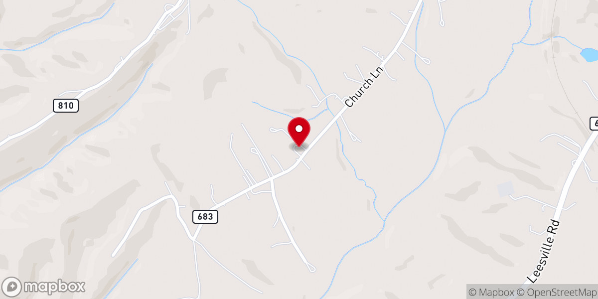 Map showing location of First Baptist Church-Evington