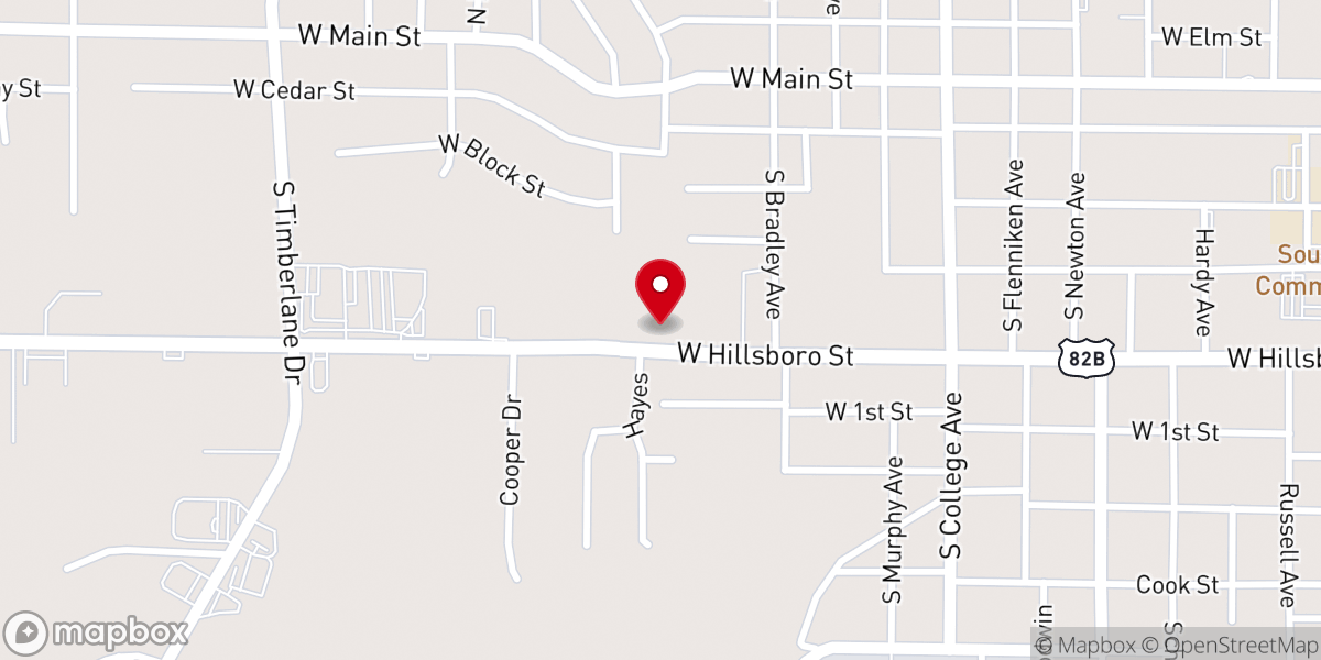 Map showing location of Hillsboro Street Church of Christ