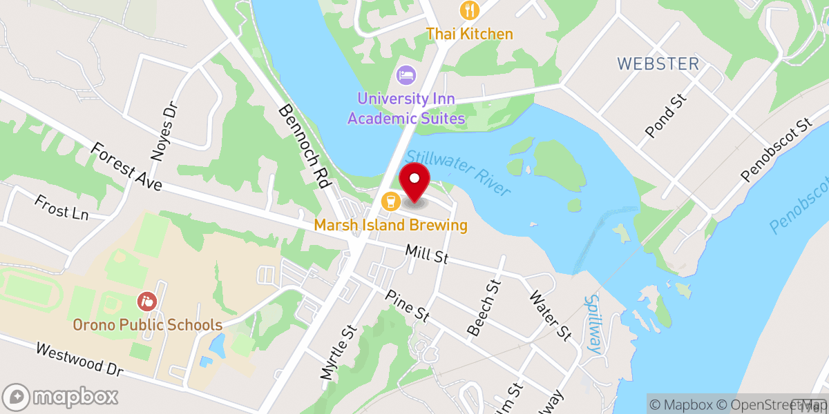 Map showing location of Orono United Methodist Church